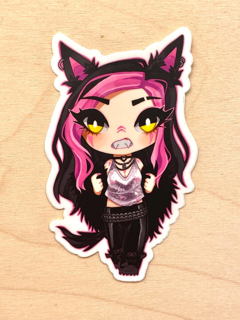 Glam Wolf Girl Sticker Glam Wolf Girl Sticker