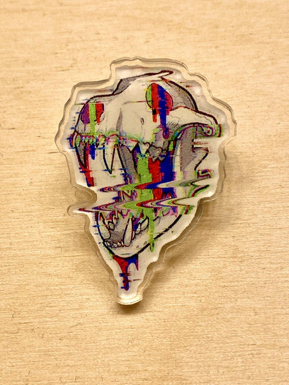 Glitch Wolf Skull Pin Glitch Wolf Skull Pin