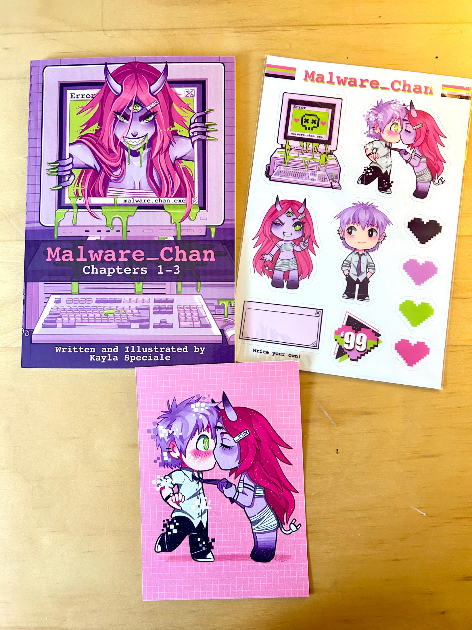 Malware Chan Comic Book with Sticker Sheet and Mini Print